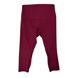 lululemon Align HR Crop Leggings Sz 10 Wine Burgundy Nulu Yoga Stretch
